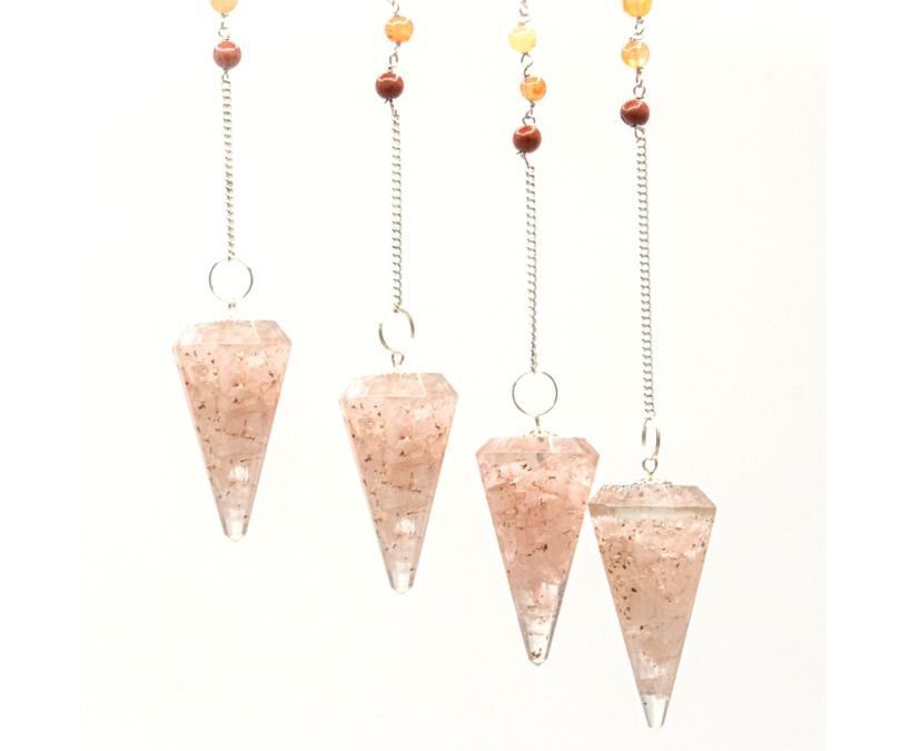 Wahadełko z Orgonitem Czakry - Kwarc Różany