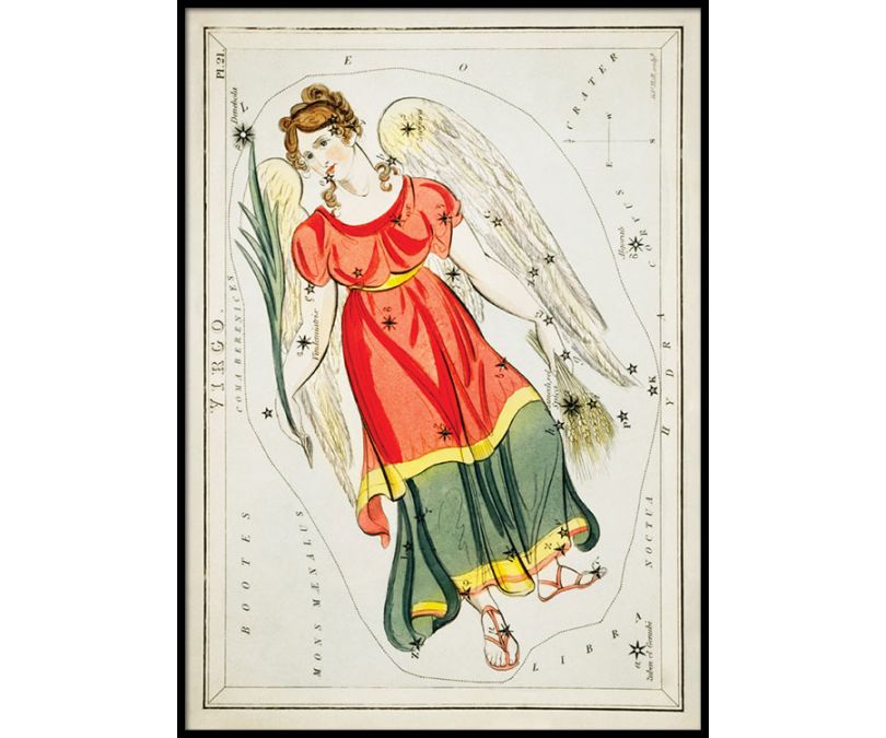 Plakat znaki zodiaku retro - Panna