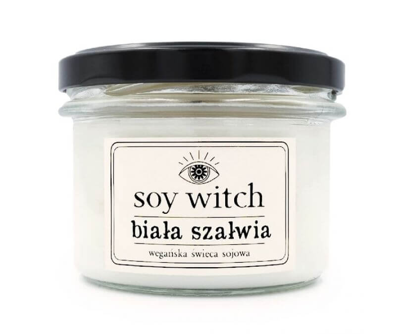 Świeca sojowa biała szałwia Soy Witch 235 ml