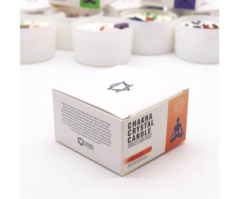 Świeca z Kamieniami - Czakra Sakralna