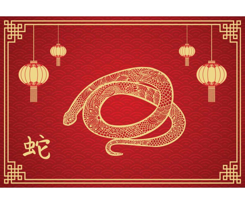 Plakat chiński znak zodiaku wąż