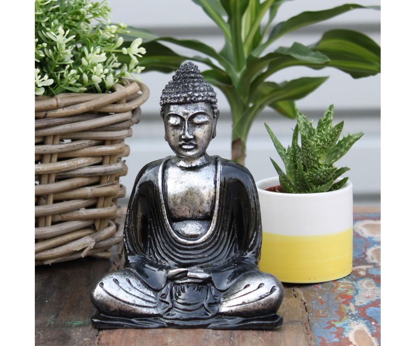 Statuetka Buddy Czarno - srebrna