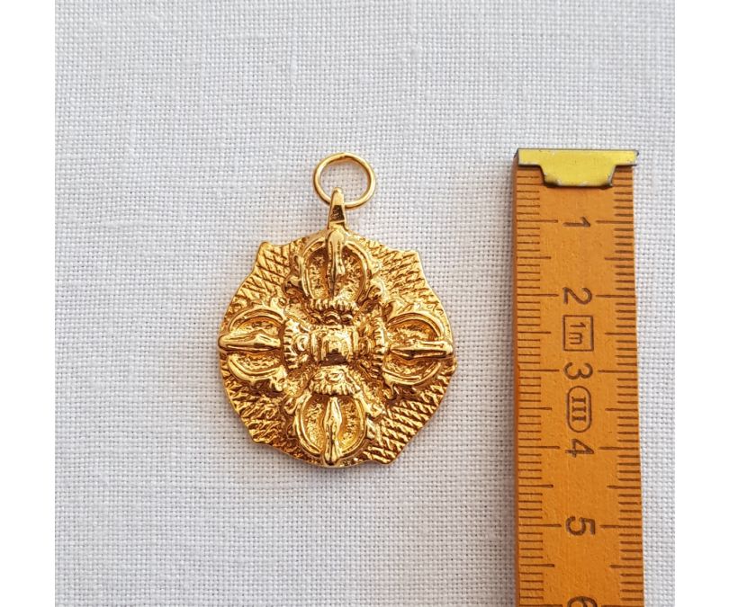 Amulet wisiorek Vajra ze strażnikiem złoto