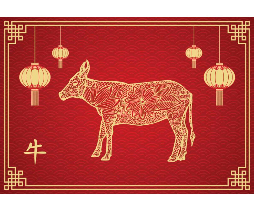 Plakat chiński znak zodiaku bawół
