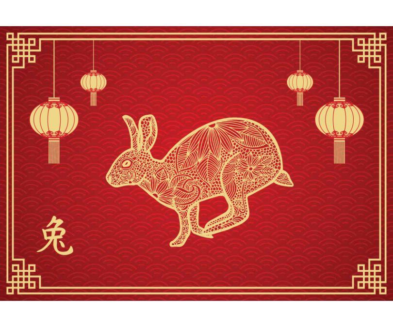 Plakat chiński znak zodiaku królik