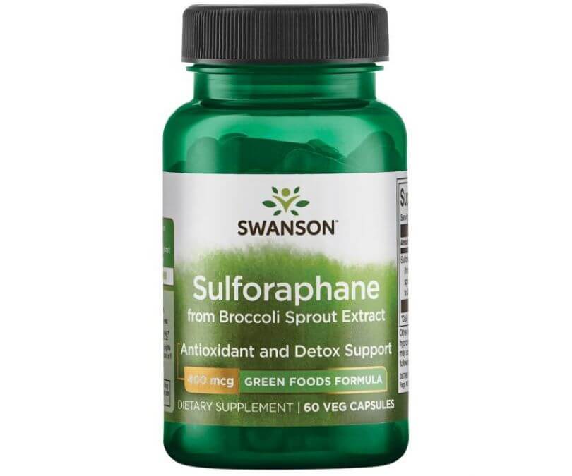 SWANSON Sulforafan - ekstrakt z kiełek brokuła 400mcg, 60kaps.