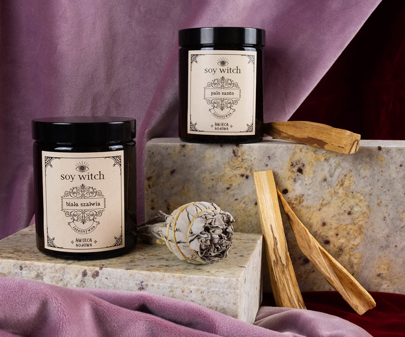 Zestaw świec sojowych Intense Palo santo Biała szałwia