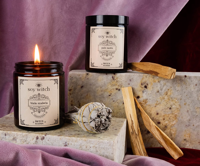 Zestaw świec sojowych Intense Palo santo Biała szałwia