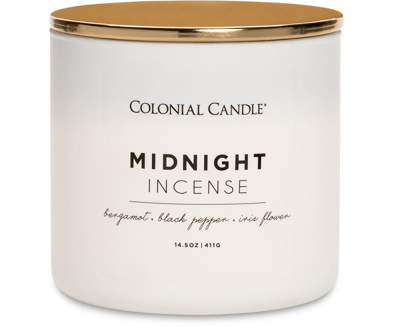 Sojowa świeca Midnight Incense Colonial Candle zapachowa w szkle 3 knoty 411g