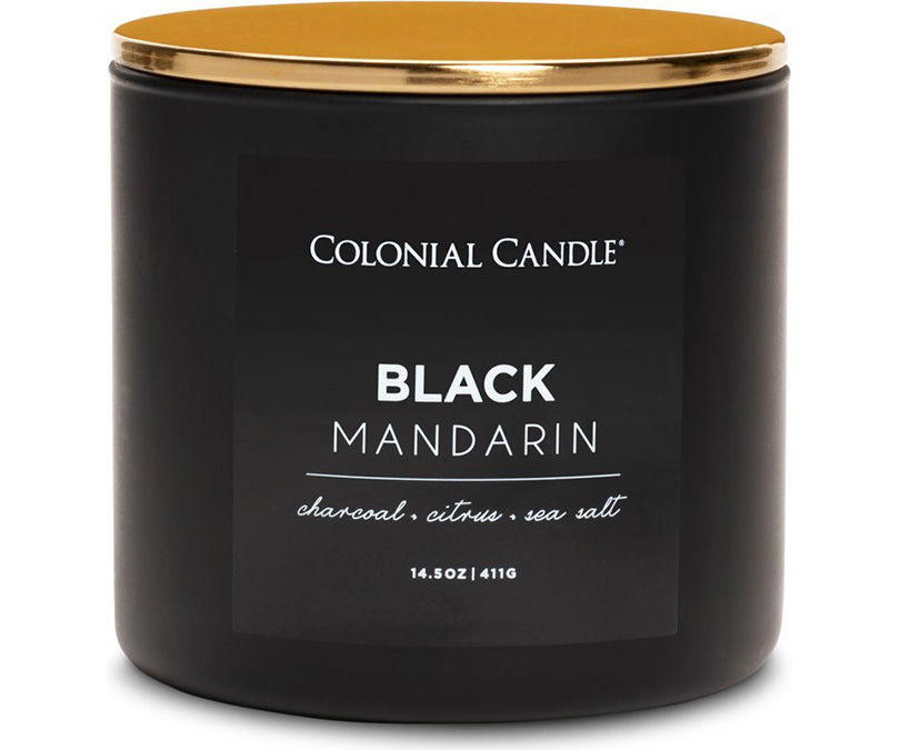 Sojowa świeca Black Mandarin Colonial Candle zapachowa w szkle 3 knoty 411g