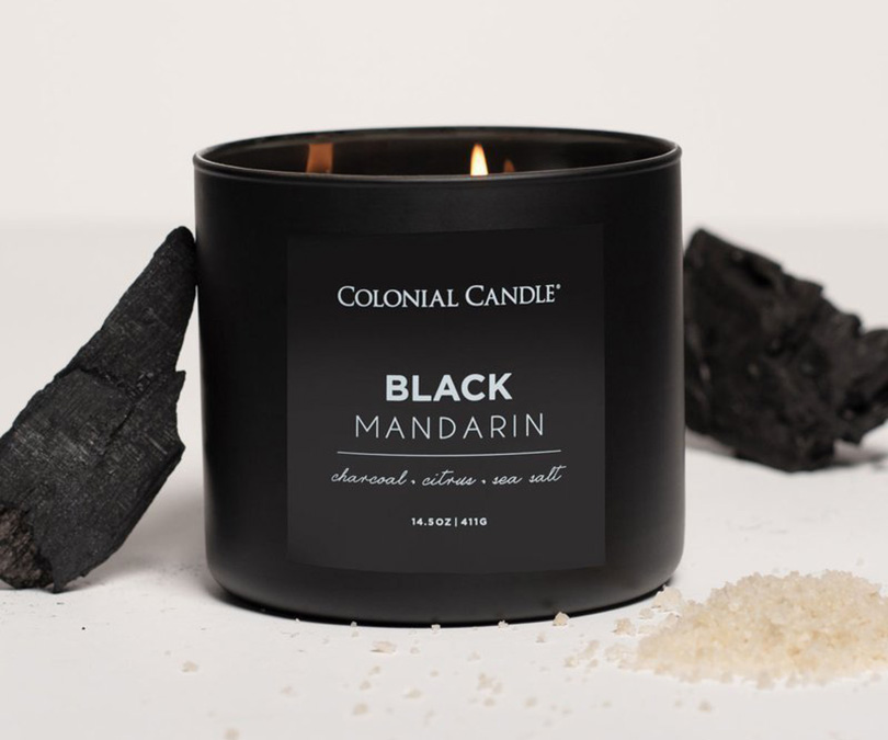 Sojowa świeca Black Mandarin Colonial Candle zapachowa w szkle 3 knoty 411g